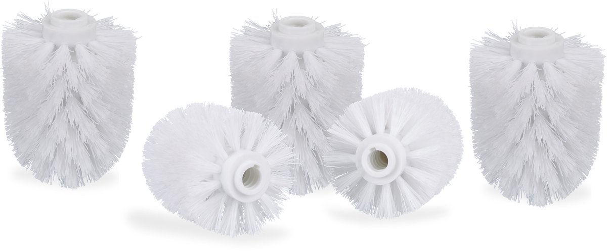 80x toiletborstelkop - wit - reserve toiletborstel - schroefdraad 12 mm