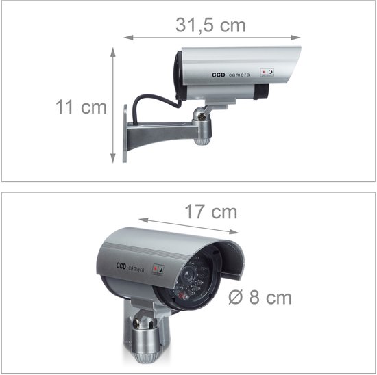 Relaxdays 4x dummy beveiligingscamera - nepcamera - camera nep - CCD LED - buiten van Relaxdays — afbeelding 3
