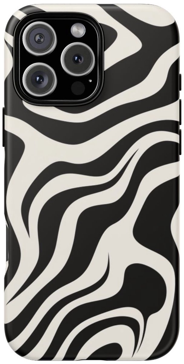Zwart-Wit Abstract Zebrapatroon – Telefoonhoesje Geschikt voor iPhone 16 Pro Max