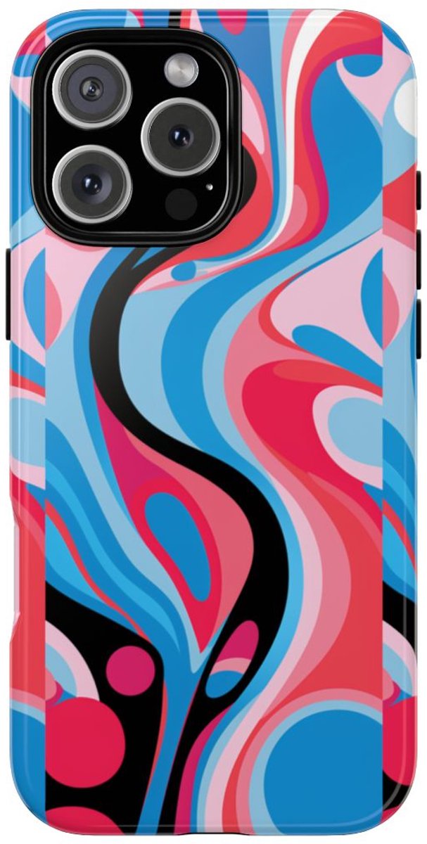 Abstract Kleurrijk Vloeiend Patroon – Telefoonhoesje Geschikt voor iPhone 16 Pro Max