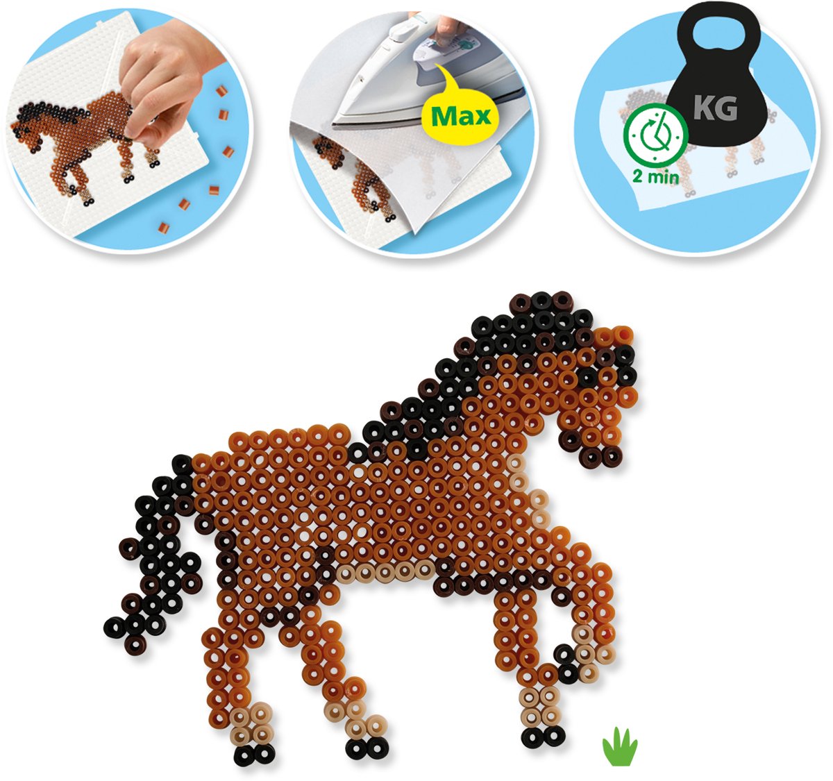 SES Creative - Beedz - Paarden - 2100 Strijkkralen met Grondplaten en Strijkvellen - Vanaf 5 Jaar — afbeelding 2