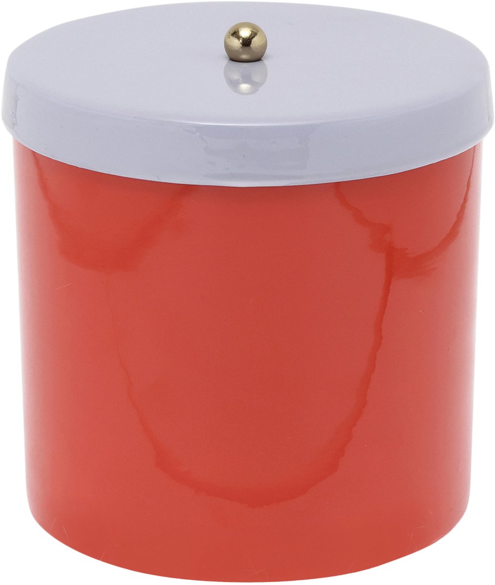 Present Time - Storage Jar Double Funky Retro - bright red w. soft purple
