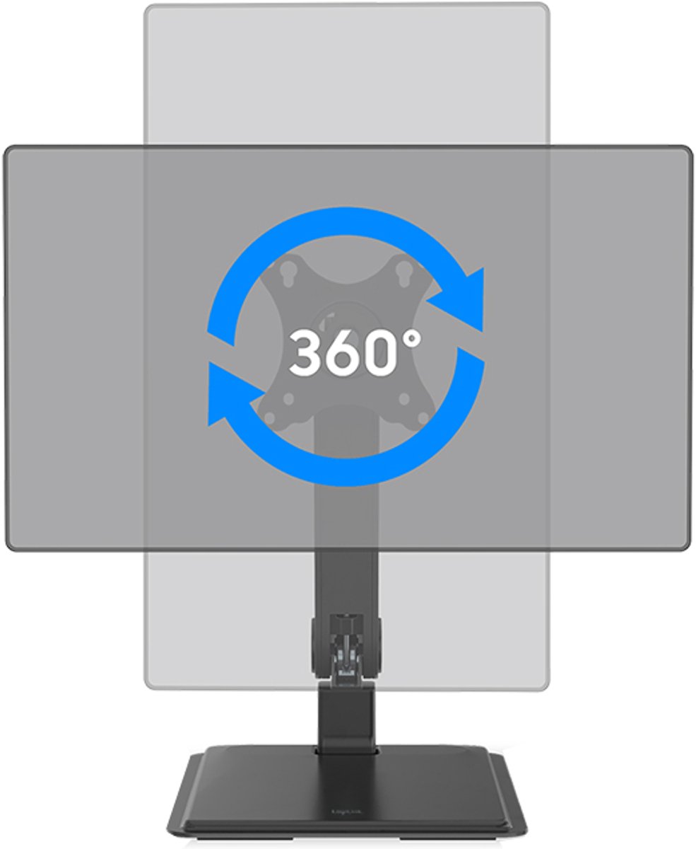 LogiLink touchscreen monitorarm met standvoet, zwart