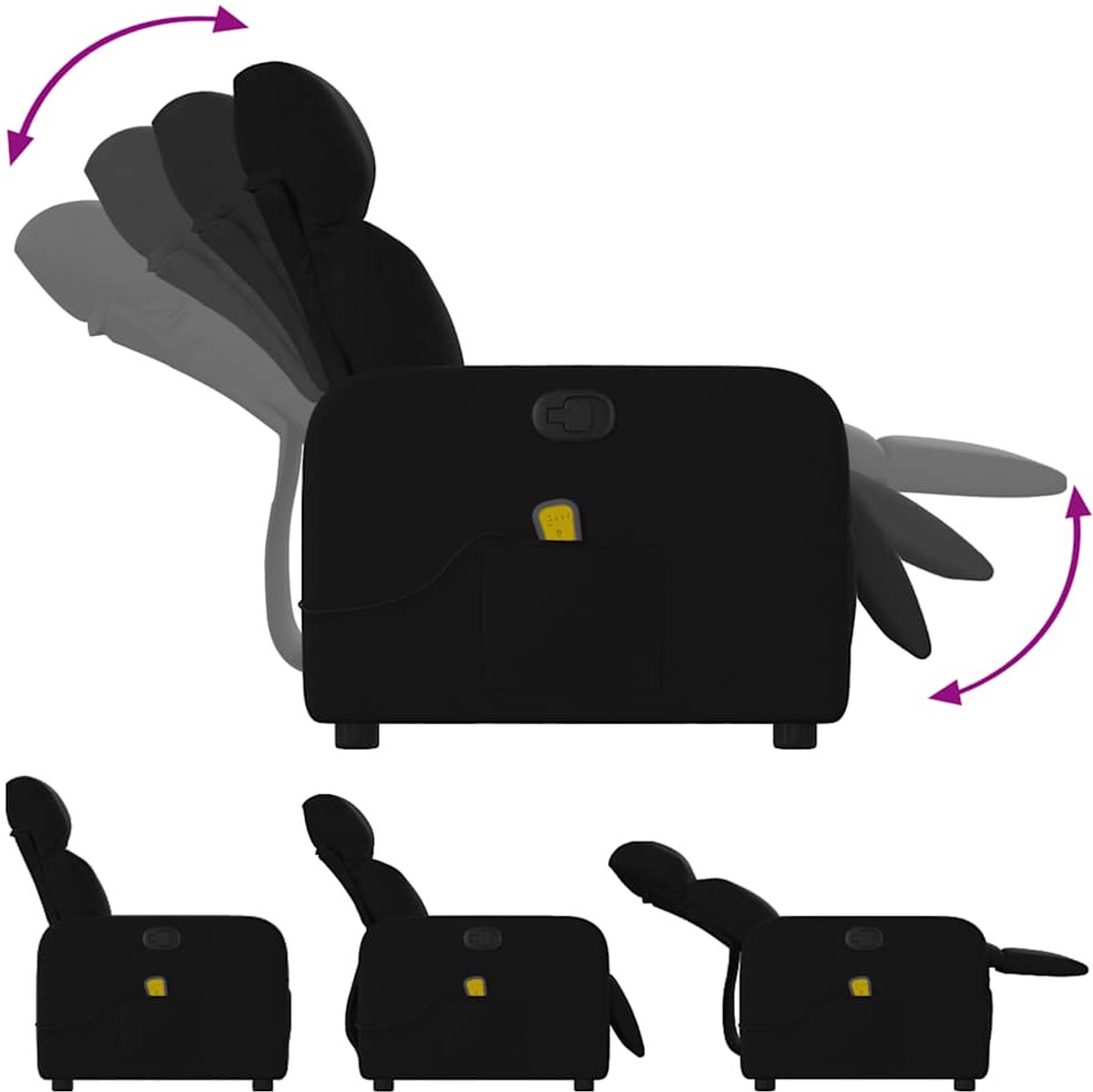 Afbeelding 3 van vidaXL Massagestoel Verstelbaar Stof (EAN: 8721012371330)