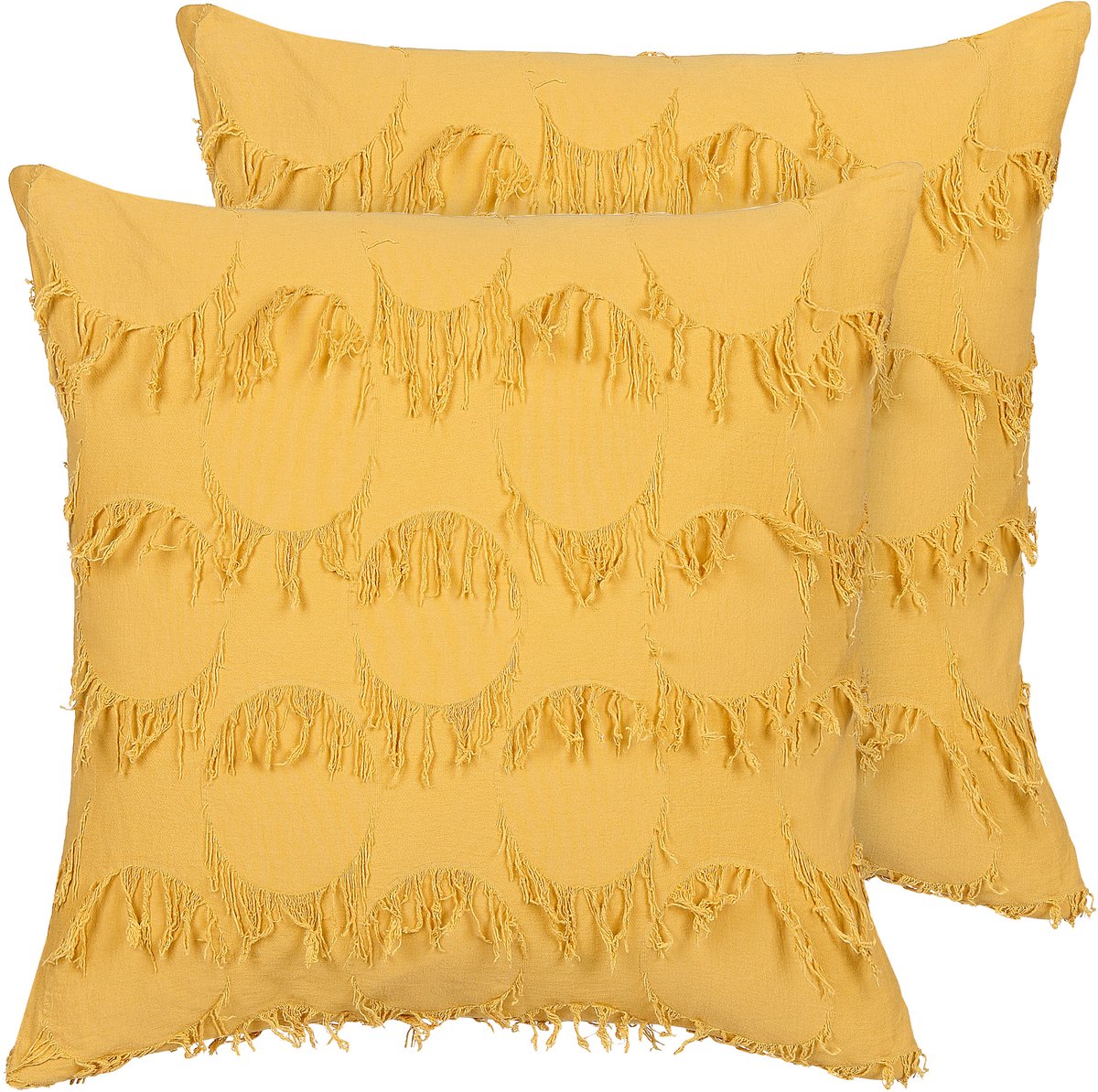 Beliani AGASTACHE - Sierkussen set van 2 - Geel - 45 x 45 cm - Polyester