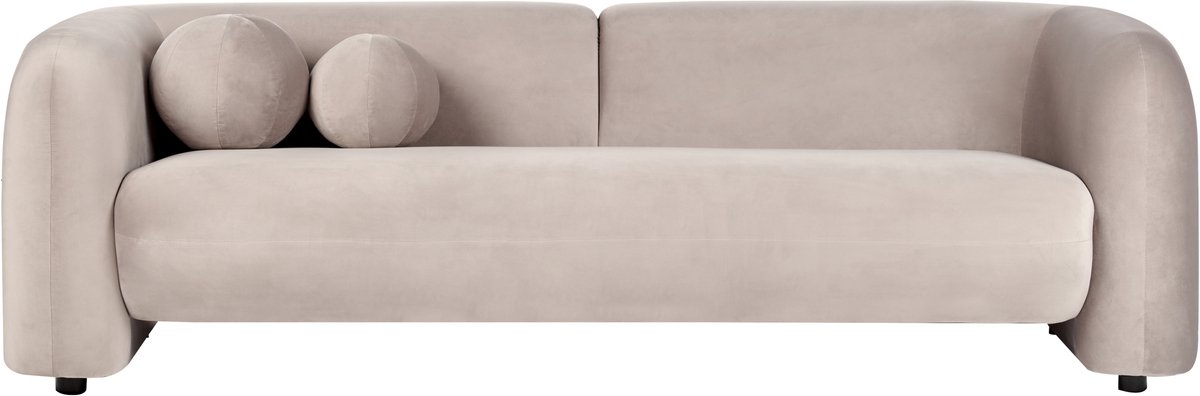 LEIREN - Driezitsbank - Taupe - Fluweel