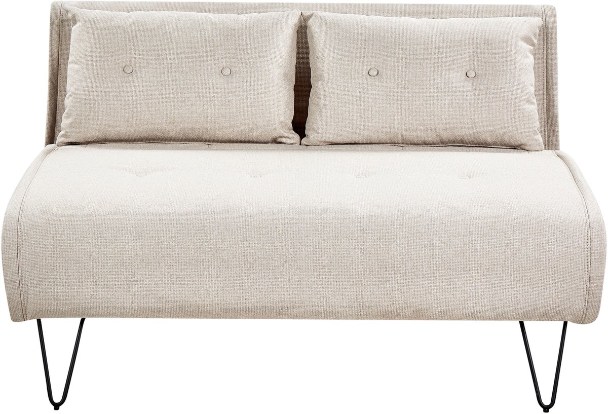 VESTFOLD - Slaapbank - Lichtbeige - Polyester