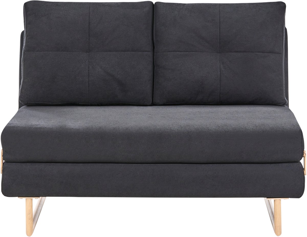 Beliani JERSLEV - 2-zits slaapbank - Zwart - Polyester