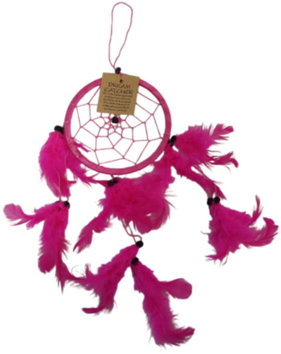 Ruben Robijn Dromenvanger- 11cm - Roze - alleen veren