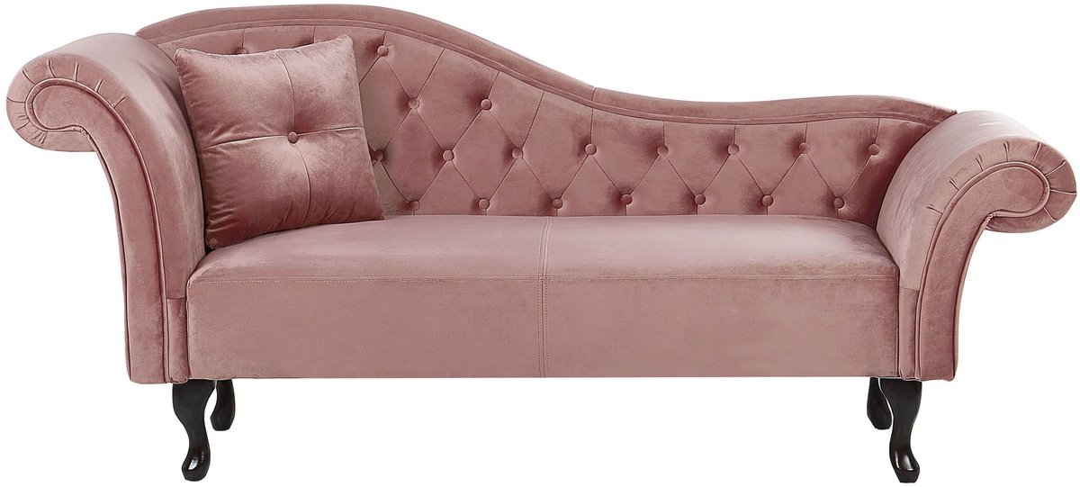 BELIANI LATTES - Chaise longue - Roze - Linkerzijde - Fluweel