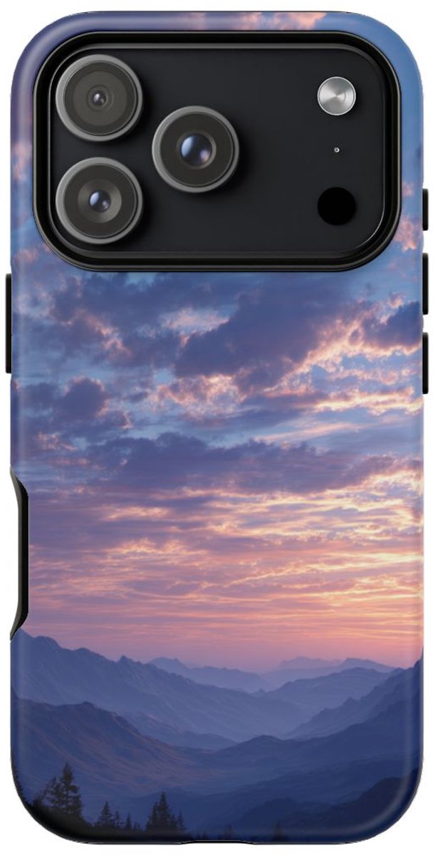 Berglandschap bij Zonsopkomst – Telefoonhoesje Geschikt voor iPhone 17 Pro