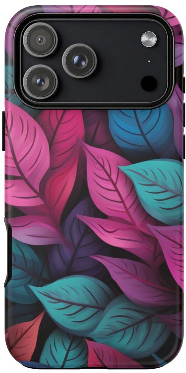 Kleurrijk Abstract Bladerenpatroon – Telefoonhoesje Geschikt voor iPhone 17 Pro Max