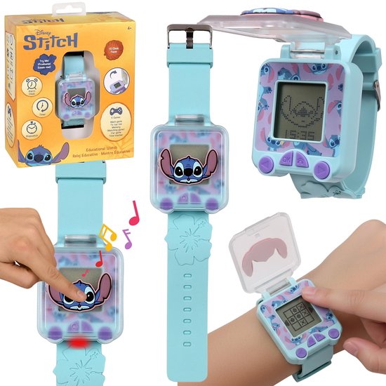 DISNEY Stitch Multifunctioneel educatief horloge met spelletjes, alarm en stopwatch voor kinderen