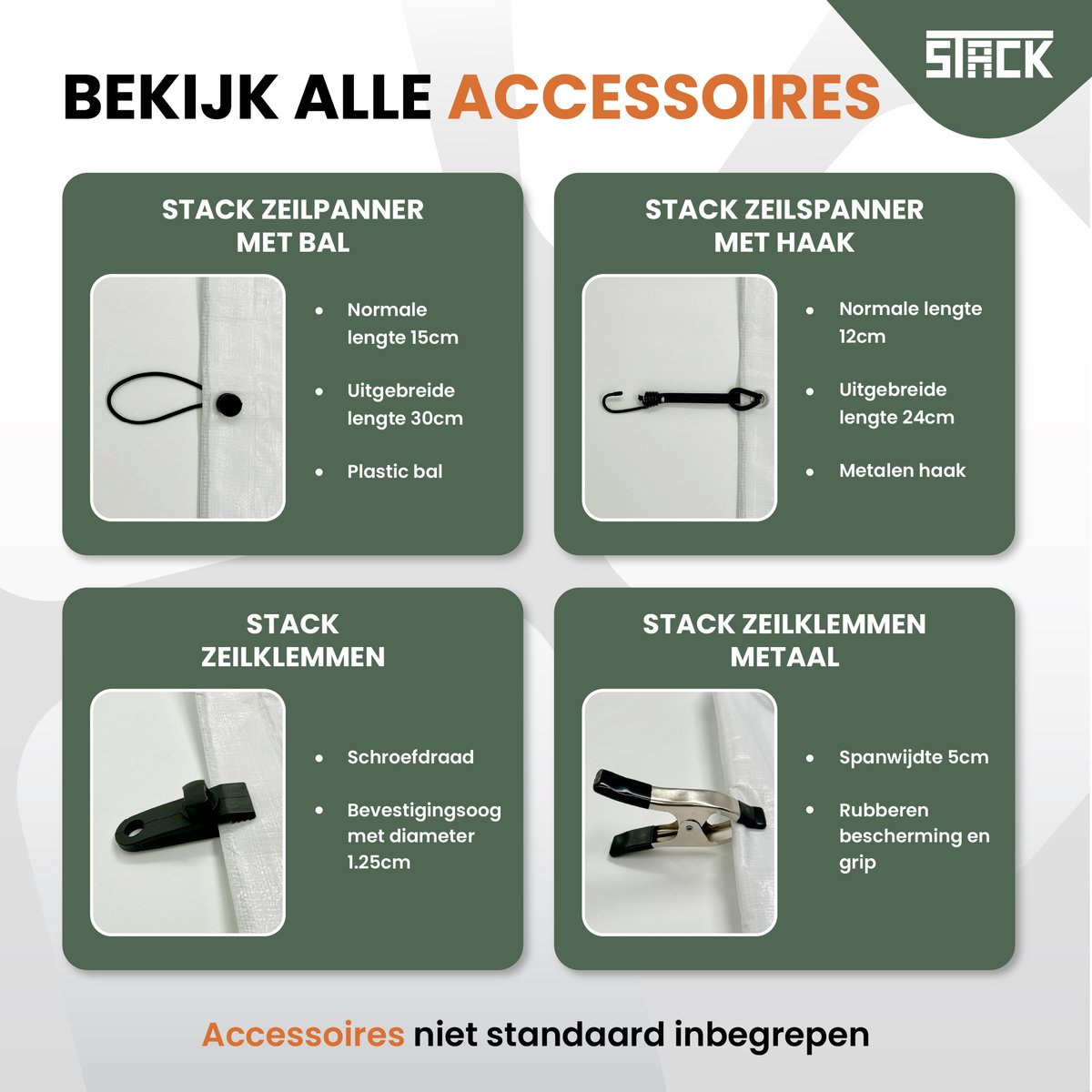 STACK® Extra Sterk Afdekzeil - 5x6m - Wit - 150G/M2 - Waterdicht Bouwzeil & Zeildoek - Zeil Met Ringen - Beschermhoes & Afdekhoes voor Zwembad,Tuin Set,Motor,Scooter,Fietsen,Aanhangwagen,Scootmobiel,BBQ accesoires - Auto Hoes Bescherming — afbeelding 7