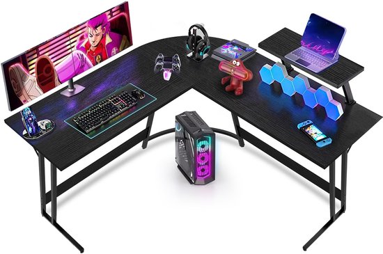 Gaming Bureau | Hoekbureau - L-Vormig 130cm x 130cm x 97cm - Bureau - Waterproof & Krasbestendig- Monitor Stand - Gaming Desk - Game Bureau