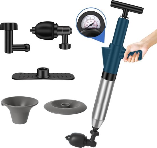 LightingWill Hogedruk toilet plunjerset, toilet ontstopper heavy duty LightingWill Hogedruk toilet plunjerset, toilet ontstopper heavy duty