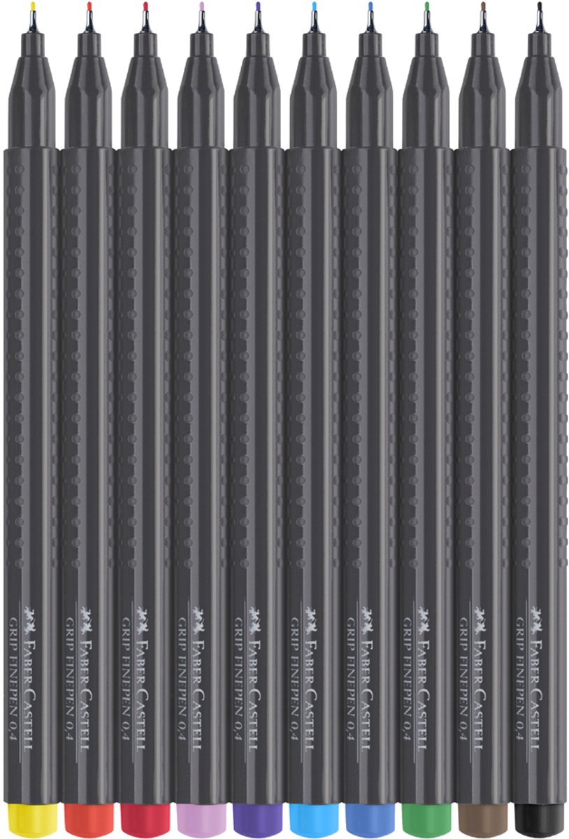 Faber-Castell fineliner - Grip - schrijfbreedte 0,4mm - etui 30 stuks - pastel + neon + basic kleuren - FC-151630 — cadeau in Hobby - foto 6