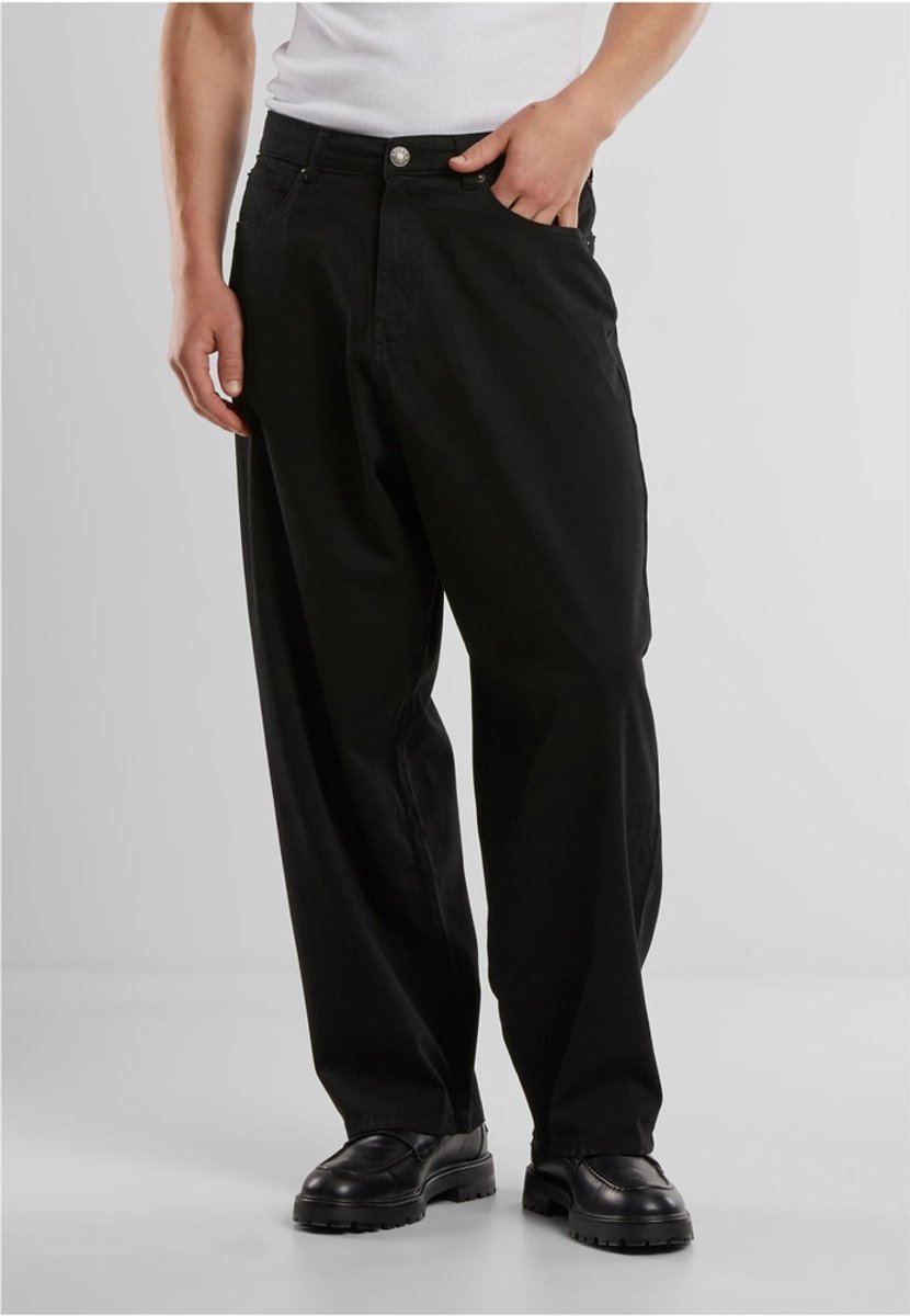 Urban Classics Tapered Twill Baggy Broek rechte pijpen Taille 28 inch Zwart