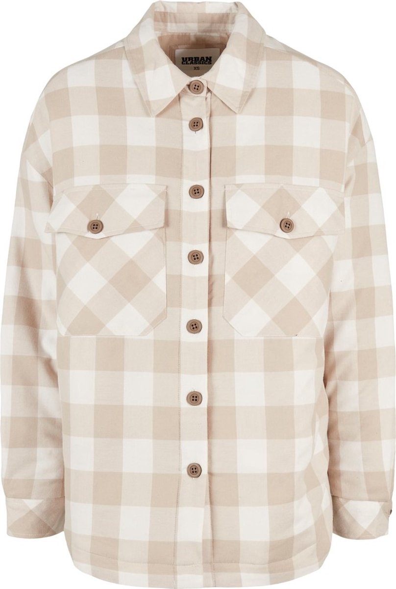 Urban Classics Flanell Padded Overshirt Blouse 5XL Creme