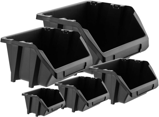 KADAX Stapelkist met deksel, opbergbox van PP-kunststof, opbergbox in verschillende maten en kleuren, opbergdozen met klep voor gereedschapswand (rood, 1 stuk, 490 x 298 mm KADAX Stapelkist met deksel, opbergbox van PP-kunststof, opbergbox in verschillende maten en kleuren, opbergdozen met klep voor gereedschapswand (rood, 1 stuk, 490 x 298 mm