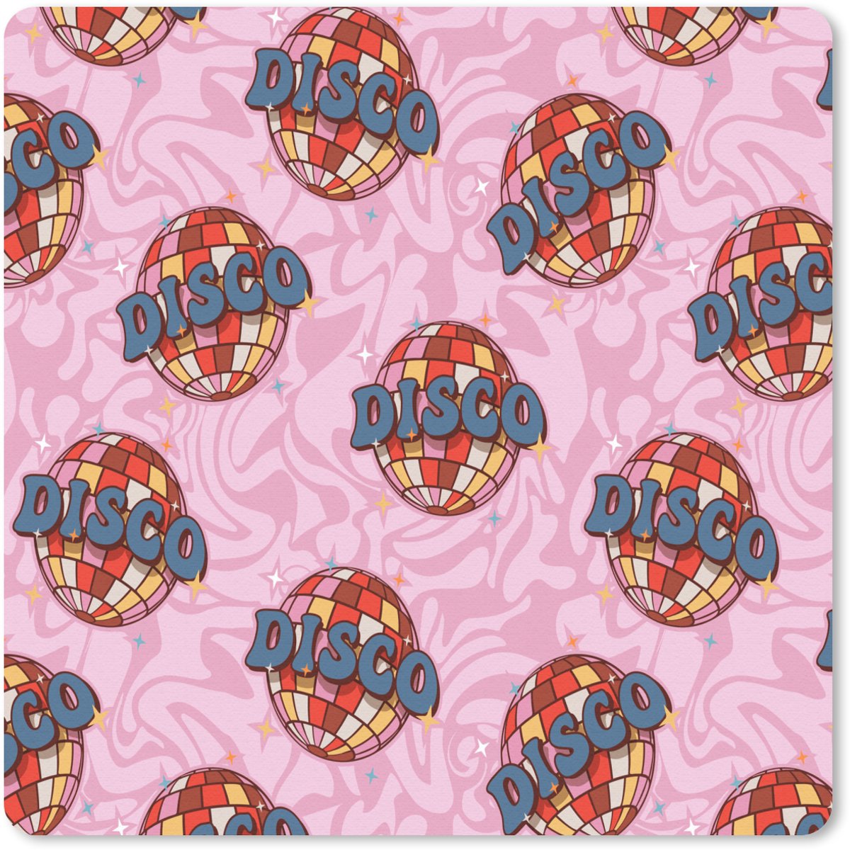 Muismat 30x30 cm - Mousepad Disco - Bal - Patroon - Roze - Muismatten