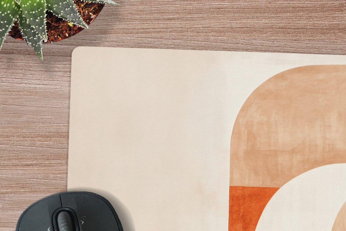 Muismat XXL 80x60 cm - Bureau onderlegger - Bureau mat Illustratie - Abstract - Vormen - Rood - Bureaumat - Gaming mousepad xl - Bureaulegger groot - Computer deskmat
