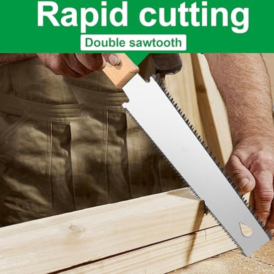 Kleine handzaag voor houtbewerking - Ergonomische trekzaag met houten handvat van Merkloos	 — afbeelding 2