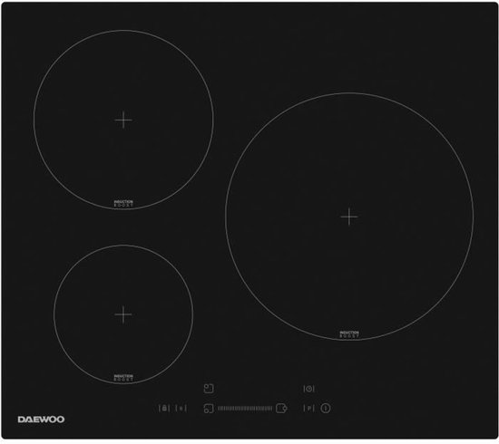 Inductiekookplaat - DAEWOO - 3 branders - 60 cm - Zwart