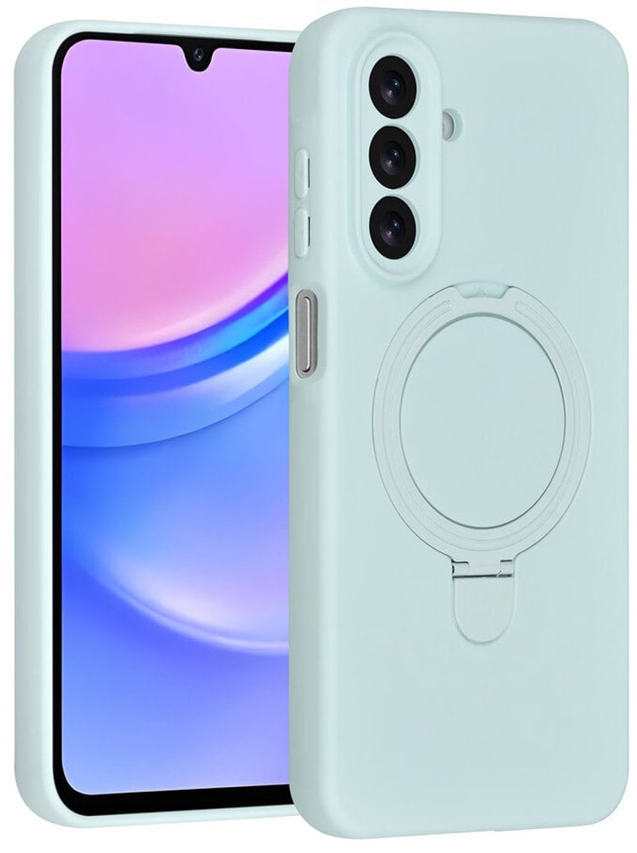 Telefoonhoesje geschikt voor Samsung Galaxy A17 / A26 - Magnetische Backcover met Ringstand - Geschikt voor MagSafe-accessoires - FuturiQ - Mint Green
