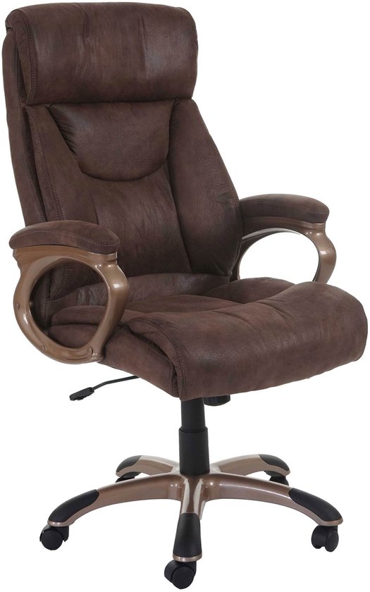 Bureaustoel Dallas, bureaustoel directiestoel, MVG-gecertificeerd ~ suède look taupe-bruin
