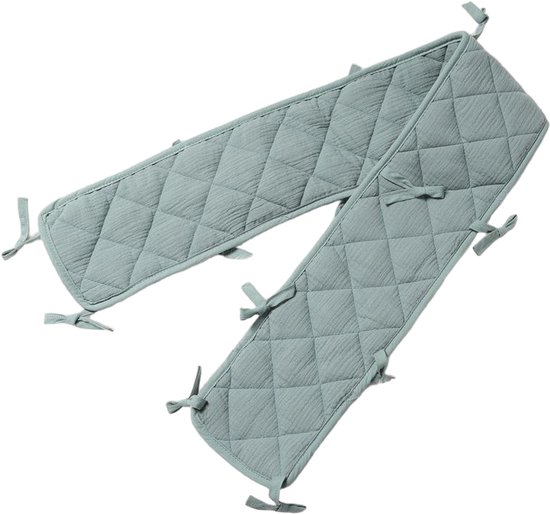 Bedbumper - 1 stuk - Zachte, bijtvaste, verdikte bedhekbeschermer - Veiligheidsbeetbeschermer - Babyveiligheidshoekbeschermer - 15*60 cm - Blauw