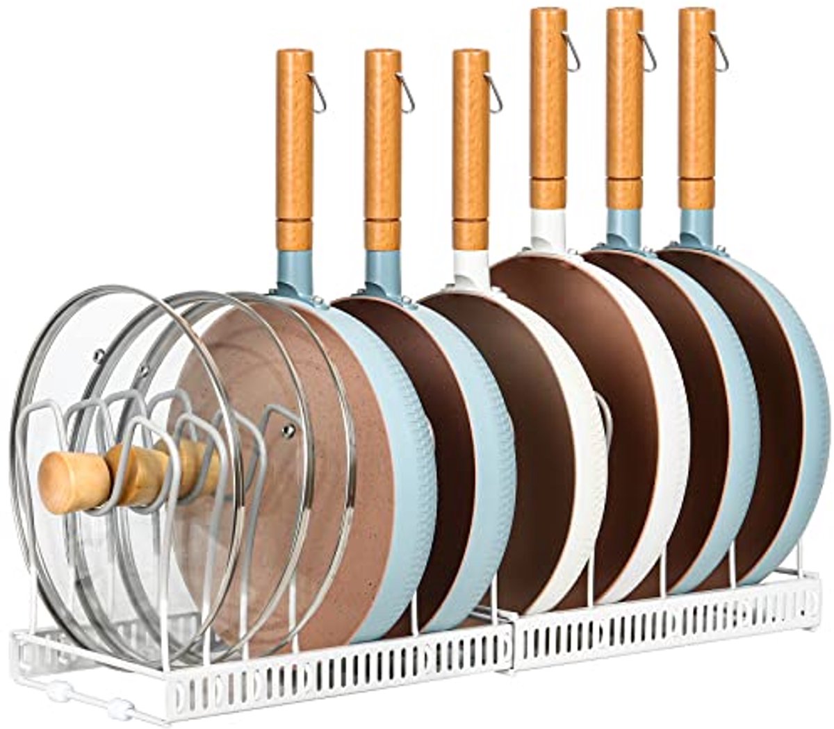 Uitbreidbaar Pot en Pan Organizer Rack - Keuken Kookgerei Opslag met 10 Beugels