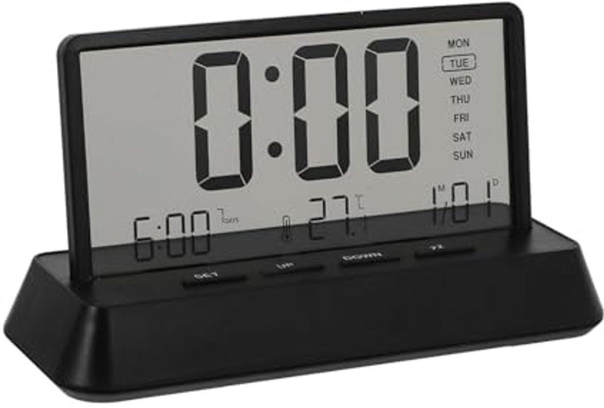 Digitale LCD Wekker met 3 Alarmen en Temperatuurweergave voor Slaapkamer en Kantoor