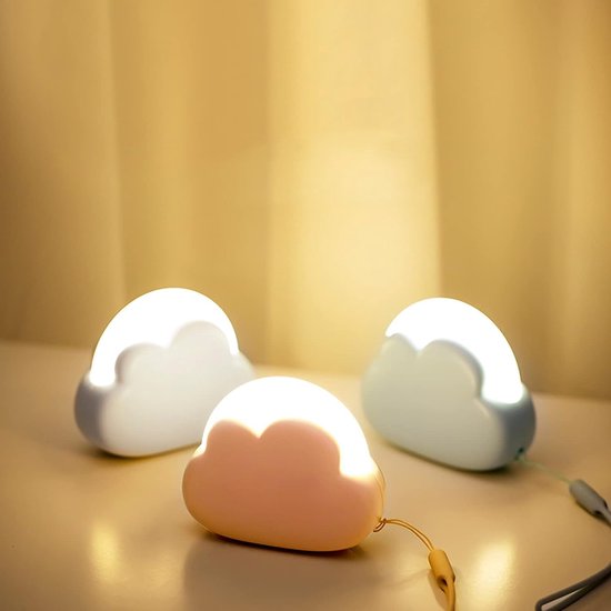 Sander Shop Nachtlampje voor kinderen, oplaadbaar, 2 stuks, wolken, borstvoedingslicht voor baby's, eerste uitrusting voor pasgeborenen, kinderkamer, led-nachtlampje, dimbaar, cadeau voor 1 jaar-Blauw-roze van Merkloos — afbeelding 2