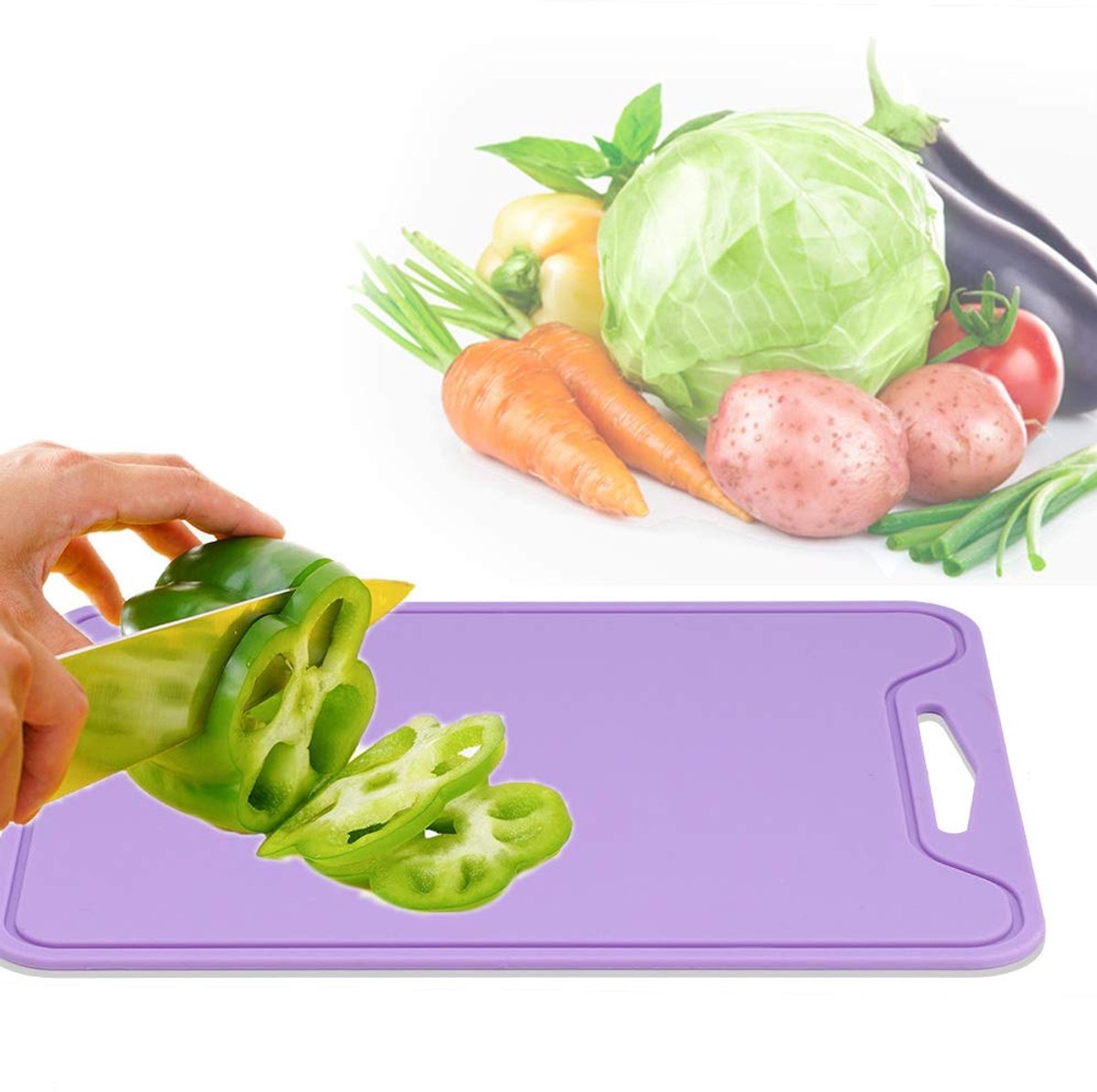 Food Grade Siliconen Snijplank Flexibele Vaatwasser Snijplank Paars