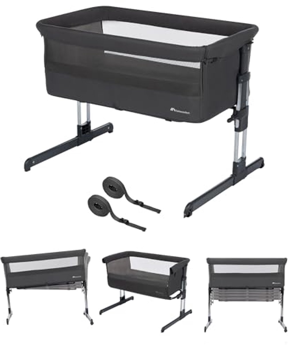 Image of 2-in-1 Baby Co-Sleeper & Babybed voor 0-6 Maanden - Verstelbaar, 5 Hoogte-instellingen, Met Gelaagd Matras en Gaas
