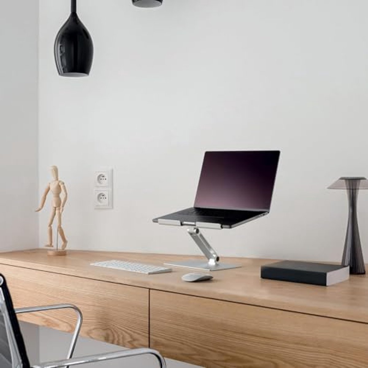 Verstelbare laptopstandaard - Infiniet hoogte- en hoekverstelbaar - Opvouwbaar - Zilver
