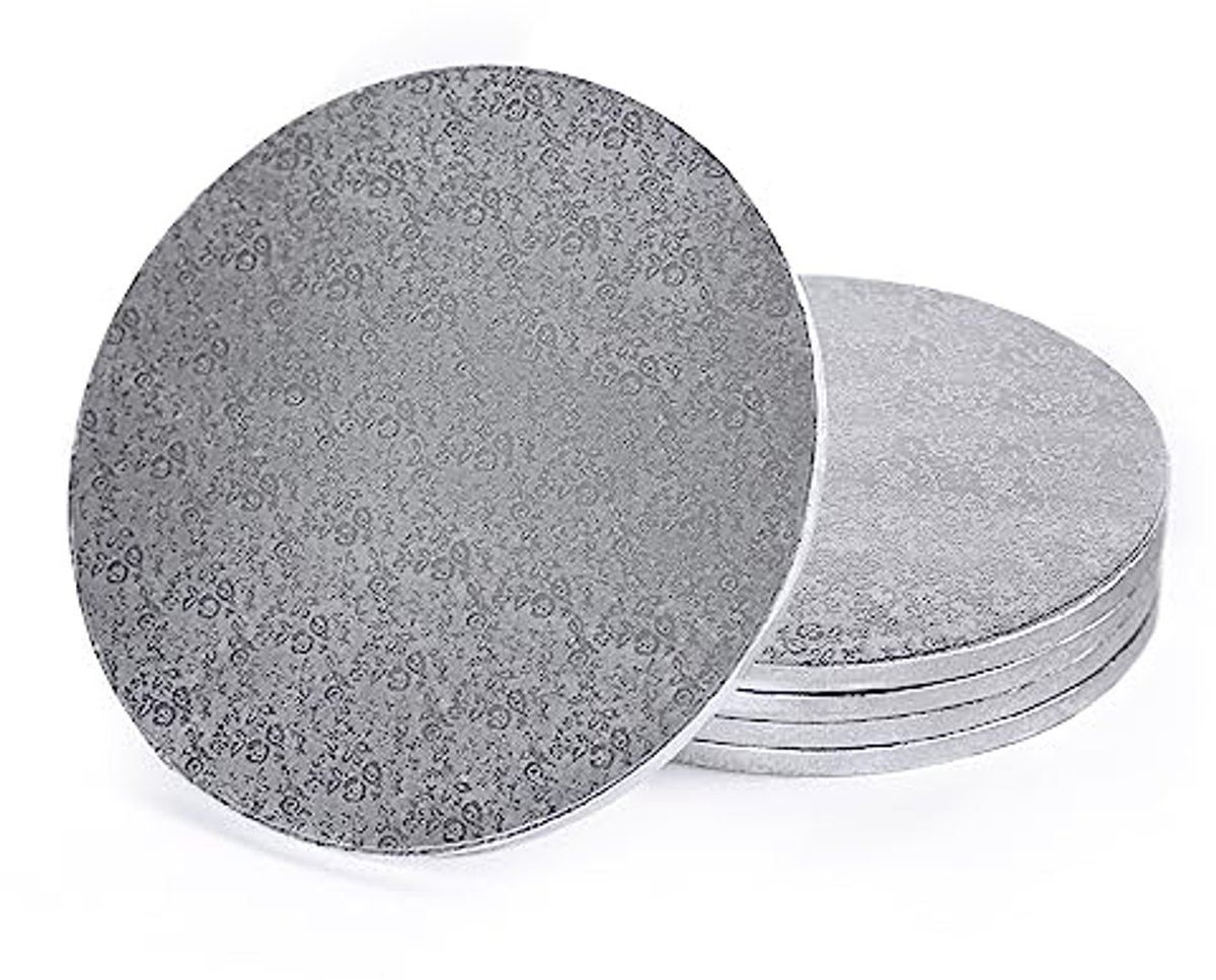Taartdrums - 12 mm - Ø 34 cm - zilver - 4 stuks - sterke en stabiele taartplateau