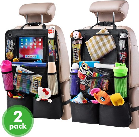 Travelhawk Auto Organizer - Autostoel Organizer voor Kinderen - Met iPadhouder - Zwart