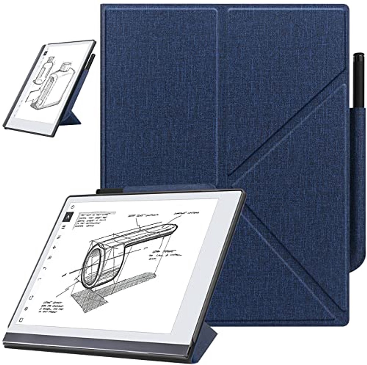 Tablethoes voor 10,3 inch Digitale Notitie Tablet met Vouwbaar Standaard en Pennenvak