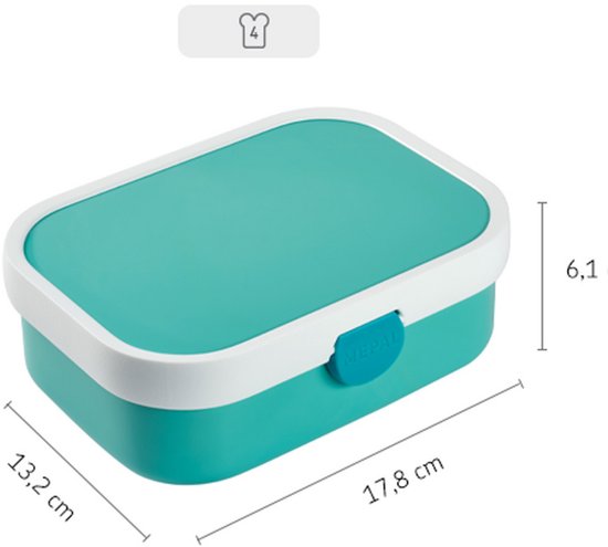 Lunch box Mepal Campus – Boîte à pain avec compartiments pour enfants – Convient pour 4 sandwichs – Little Farm