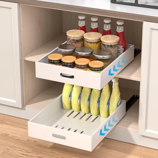 Telescopische Lade Om Te Lijmen - Uittrekbare Lade Voor De Keuken Groot Keukenkast Organizer Uittrekbaar Geen Boren En Spijkers Nodig