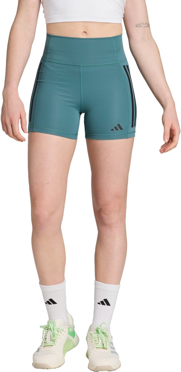 adidas Performance Optimé 3-Stripes 1/4 Korte Legging Dames Groen