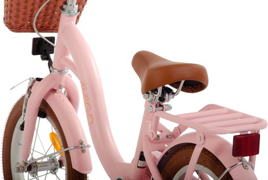 AMIGO Fairy Kinderfiets - Meisjesfiets 12 Inch - Met Terugtraprem - Met Zijwieltjes - Zalmroze van AMIGO — afbeelding 3