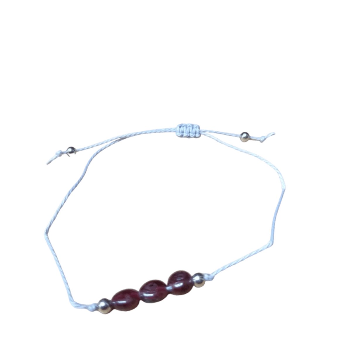 Aramat Jewels -verstelbare geboortesteen armband - Januari-garnet rood