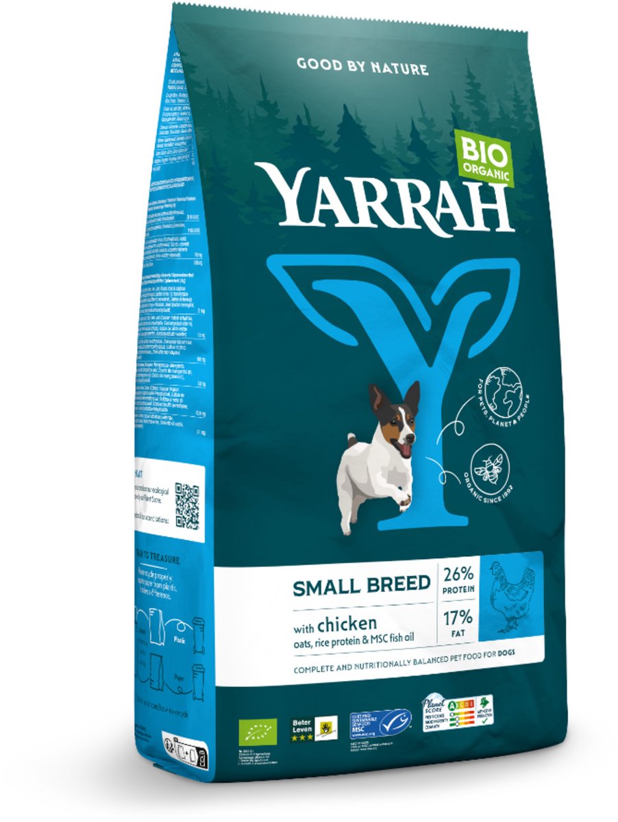 Yarrah - Biologisch Hondenvoer Small Breed Kip - Hondenvoer - 5 kg - NL-BIO-01