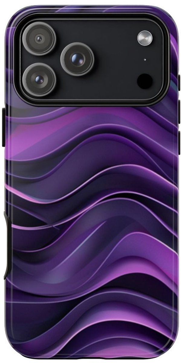 Paars Golvend Patroon – Telefoonhoesje Geschikt voor iPhone 17 Pro Max