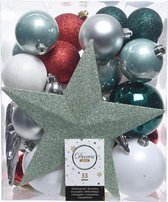 Kerstballen Mix Met Piek Box 33 Stuks Wfs