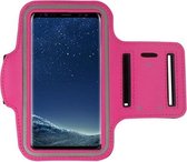 Huawei Honor 9X Sportband hoes Sport armband hoesje Hardloopband hoesje Roze Pearlycase
