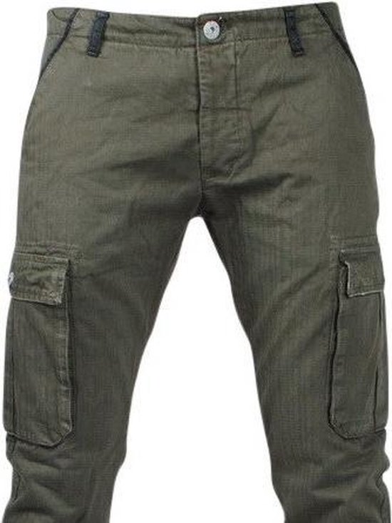 Biaggio Jeans - Trendy Heren Worker - Lengte 34 - Tigom - Groen | bol.com